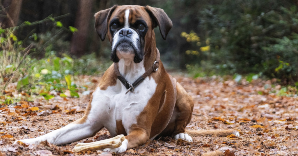 Boxer pet insurance, dog standing outdoors representing breed-specific heart and cancer risk