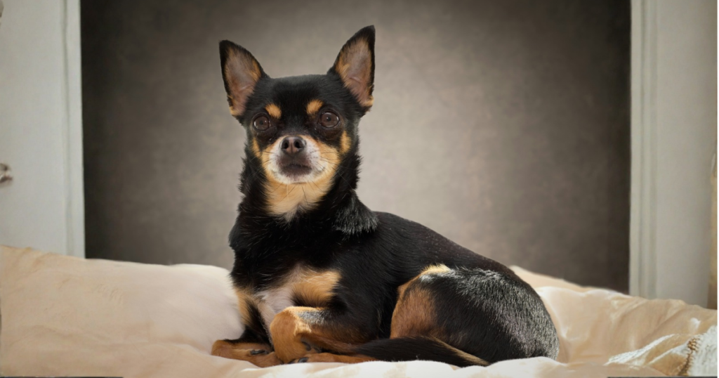 Chihuahua pet insurance, small dog portrait sitting indoors